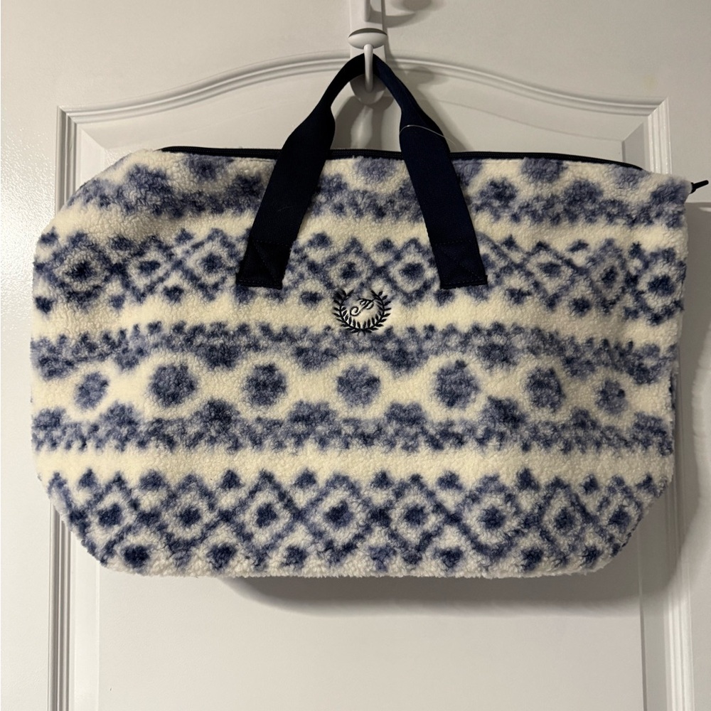 PINK Victoria's Secret Navy and Cream Tote Bag